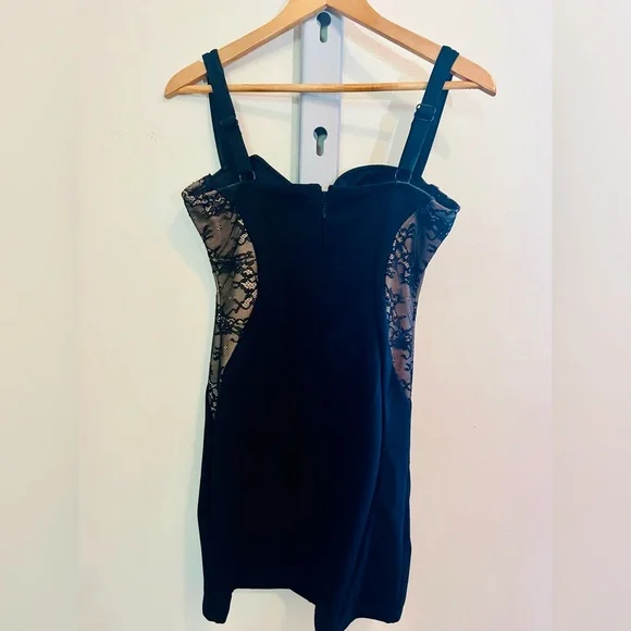 TA3 Lushy Rhinestone and Lace Mini Dress, Size L - Picture 3 of 7